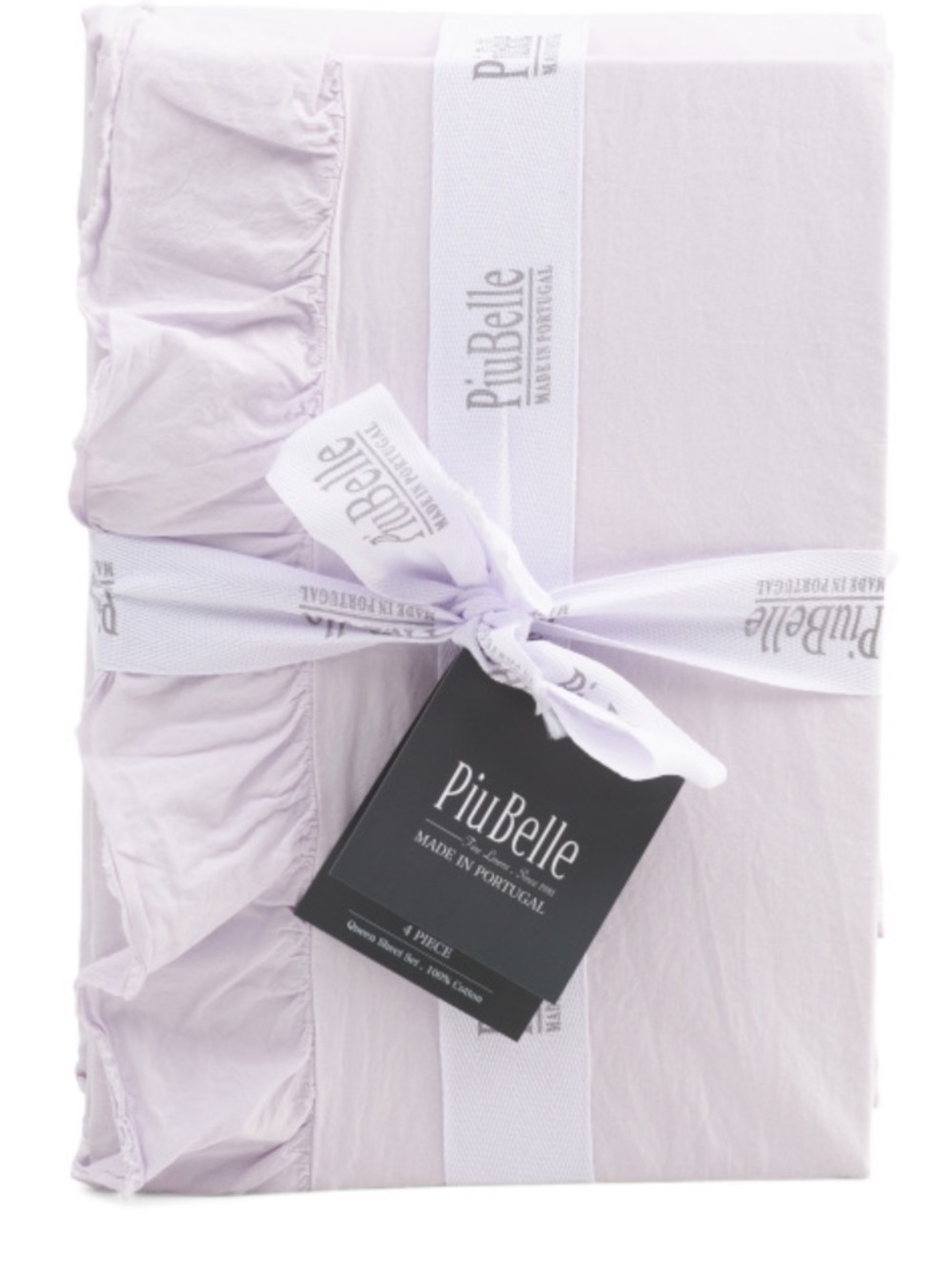 Piubelle Lavender Ruffle Hem Sheet Set